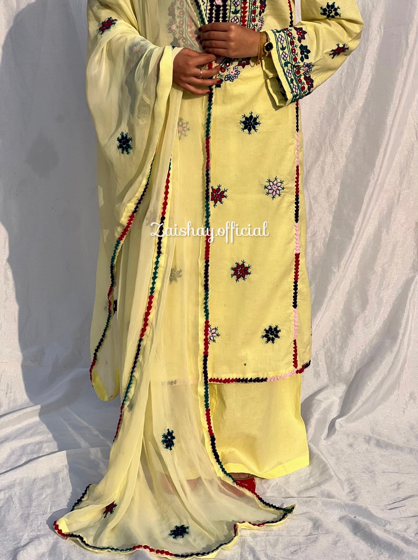 Balochi Blossom- Fully handmade & Mirror Work