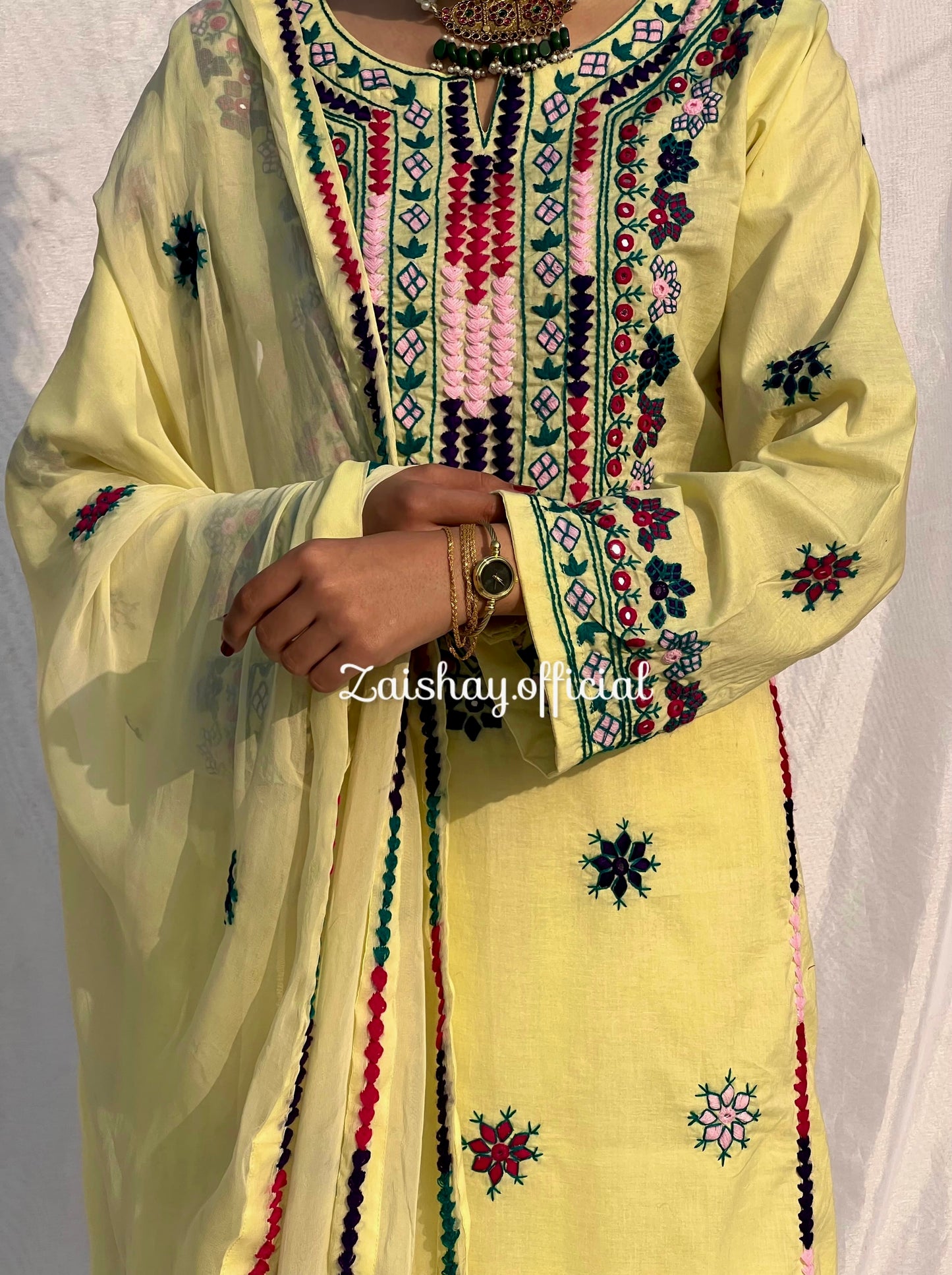 Balochi Blossom- Fully handmade & Mirror Work