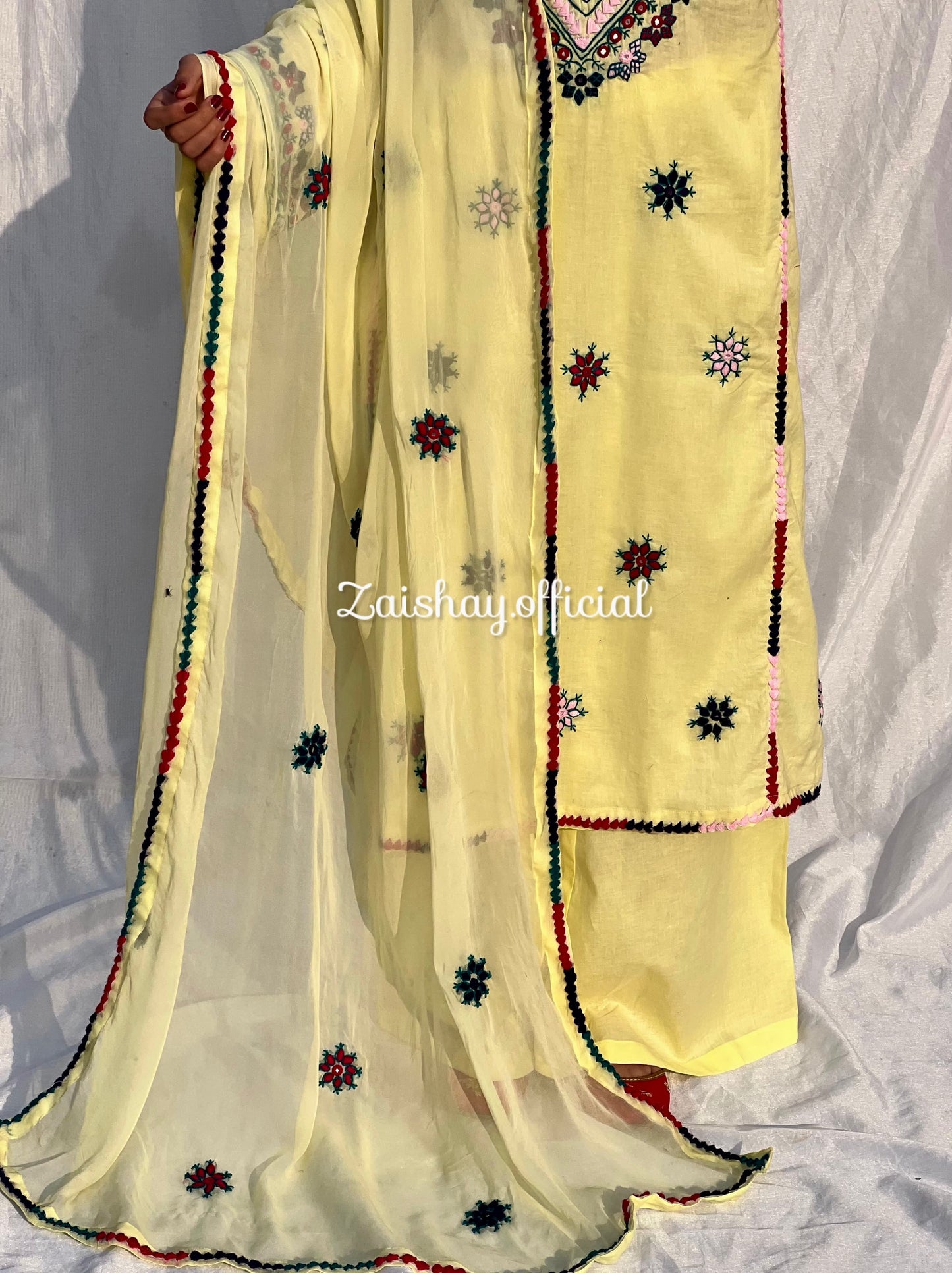 Balochi Blossom- Fully handmade & Mirror Work