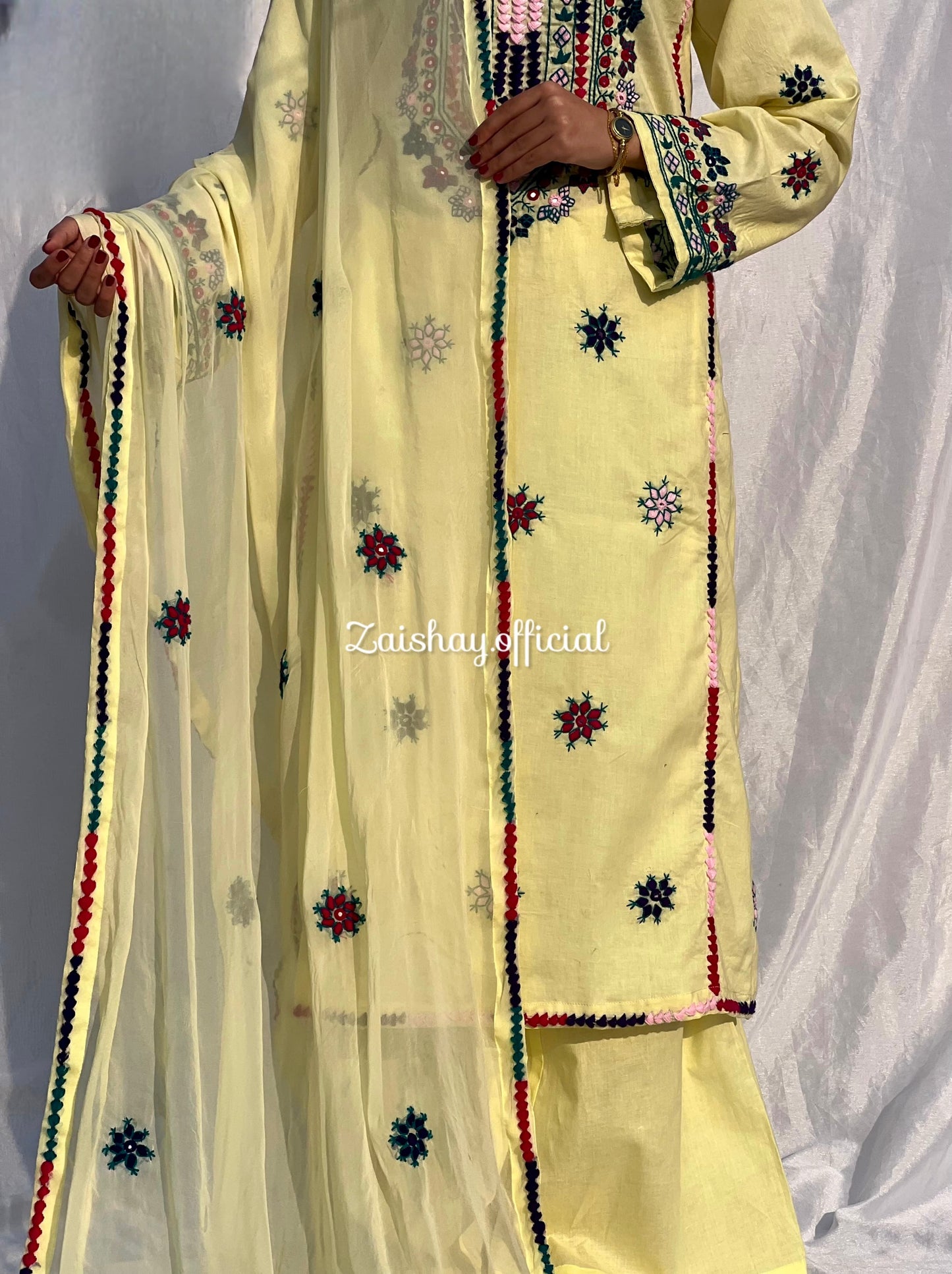 Balochi Blossom- Fully handmade & Mirror Work