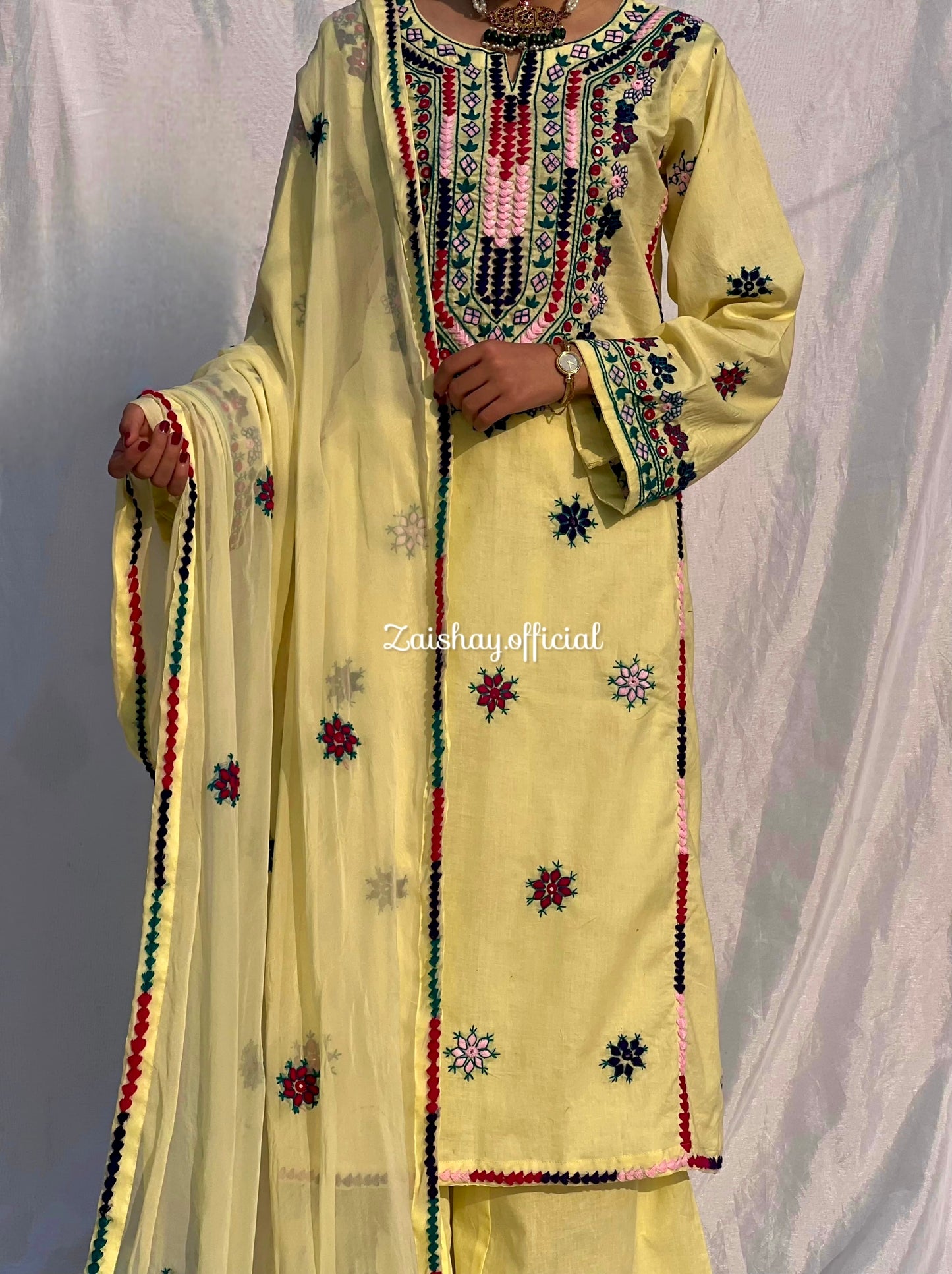 Balochi Blossom- Fully handmade & Mirror Work